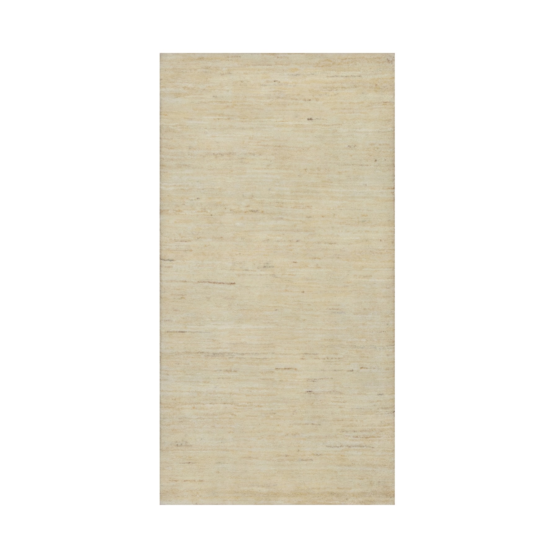 Parchment White, Thick and Plush, Modern, Plain Design, Lori Buft Gabbeh, Pure Wool, Hand Knotted, Runner, Oriental Rug